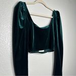 ZARA NWT Women's S Green Velvet Corset Top Long Sleeve Evening Night Out Dinner Photo 3
