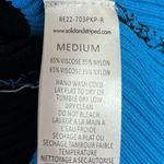 Solid & Striped  Blue Black White Striped V Neck Long Sleeve Bodysuit Top Size M Photo 4