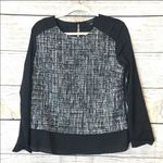 Ann Taylor 𝅺nwot  mixed media tweed top sz medium Photo 1