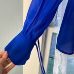French Connection  Blue chiffon blouse with tie neck #blouse S Photo 2