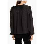 Frame  women’s black Print Keyhole Blouse size medium (New) $398.00 Photo 1