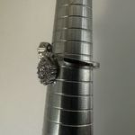 Sterling silver cubic zirconia double halo engagement ring Size 8 Photo 6