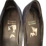 Stuart Weitzman  Black Suede Elastic Strap Pointed Toe Kitten Heel Pumps Shoes 7M Photo 7