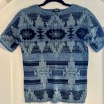 CHAPS Vintage SS Boat Neck Sweater Western Short Sleeve Shirt Black/blue Sz S Photo 0