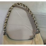 Brighton  Barbados Cream Leather Hobo Shoulder Bag Gold Metallic Braided Handle Photo 4