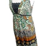 Forbidden Safari Print Dress Midi Size Medium Studded Neckline Tan Black Hippie Brown Photo 4