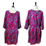 Talbots Swim Coverup Blouson Tie Neck Long Sleeve Pink Paisley Women’s Size XL Photo 13