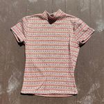 Kendall + Kylie  mock neck striped shirt sleeve top  Photo 1