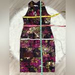 Evan Picone Plum Purple Magenta Vibrant Floral Dress Size 8 Photo 2
