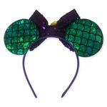 Ariel The Little Mermaid Sequined Bow Fish Scales Mouse Ears Headband Photo 95