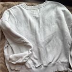 American Eagle White Crochet Crewneck Photo 2