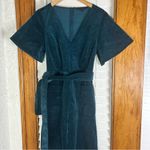 Rachel Rachel Roy | Dark Peacock Corduroy Velvet belted Jumpsuit Size 12 Green Photo 4
