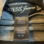 Guess JEANS Size MEDIUM Gray Black Striped Asymmetrical Zip Front Cardigan Top Photo 3