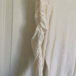 Joseph A women’s white ruched sleeve turtleneck thin knit sweater petite large Photo 3