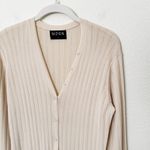 Modern Citizen [] MDRN Beige Ribbed V-Neck Longline Button Cardigan Sweater XL Photo 4