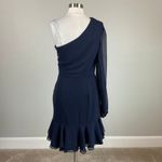 Betsy and Adam Women's Cocktail Dress Size 8 Blue Chiffon Mini Fit and Flare Photo 5