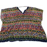 Nanette Lepore Caftan Womens Large Multicolor Boho Print Swim Coverup Photo 3