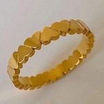 Gold Heart Ring, Stacking Ring Gold Photo 2