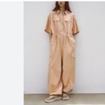 ZARA NWOT Gabardine Utility Bob Cargo Relax Fit Jumpsuit Bloggers Fav Photo 2