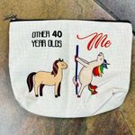 40th Birthday Unicorn Horse Funny Makeup Bag Red Photo 1