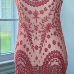 Free People  Embroidered Shift Dress Beach Coverup Orange Small Boho Photo 3