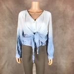 Ultra Pink Dip-Dye Wrap Front Long Sleeve Top NEW 1X Photo 6