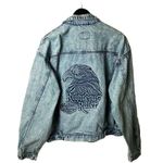 Urban Outfitters 90s Vintage Harley Davidson Motorcycles Adult Extra Large Blue Denim Jacket XL Photo 2