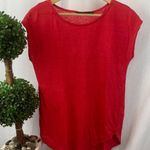 Tahari  100% Linen Short Sleeve Tee T Shirt Top M Photo 0
