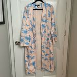 Lulus Flamingo Bird Tree 46” Long Cardigan Kimono Photo 1