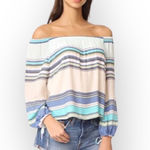 Wildfox new  Couture ✰ Off Shoulder Variegated Stripe Top ✰ Light Blues ✰ XS Photo 0