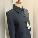 ZARA Navy Blue Luxury Lapel Collar Long Sleeves Short Pocket Coat Size Medium Photo 6