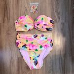 Victoria's Secret Floral Strapless High Waisted Bikini Set Size 34C/Small Photo 0