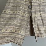 Vintage boho jacquard woven open front lightweight ornate jacket blazer S Gray Photo 4