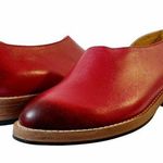 Adro Artisan Dover Flat Red Distressed Leather Side Cutout Slip On Size 7 NEW Photo 14