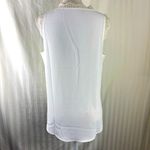 Lezmore White Lace Trim Sleeveless Tank Top Women’s Size Medium Photo 2