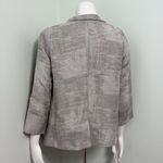 Eileen Fisher  | Silver Metalic Funnel Neck Jacket Petite Medium Photo 10