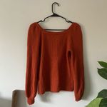 Nanette Lepore Orange Pearl Embellish Preppy Elegant Square Neck Sweater size M Photo 1