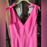 Amanda Uprichard Allora Dress shocking pink bows barbiecore mini vneck cocktail Photo 7