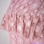 Reserved NEW lace ruffle chest short sleeve midi sheath dress, S Photo 9