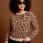 A New Day Leopard Print Crewneck Sweater Small – Baddie / Mob Wife Chic Photo 0