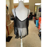 American Eagle Women's  Outfitters Black Sheer Polka Dot Cami Top M Photo 2