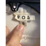 POL Jacket Sherpa Knit Button Front Cropped Ivory Beige Collared Womens Small Photo 1