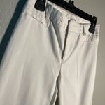 Calvin Klein White Straight Leg Jeans Gold Button SZ 4 Capri Pants Stretch Photo 4