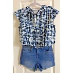 L'Agence NWT Audrey Gold Zipper Womens High Rise Frayed Denim Shorts Size 24 Photo 2