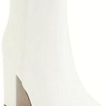 Madden Girl White Chunk Heel Round Toe Pointed Boots Size 7.5 Photo 1