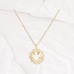 Smiley Face Necklace Gold Photo 4