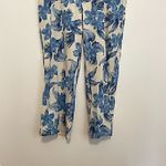 DRAPER'S DAMON'S Look Of Linen Print Crop Pants Cream Beige Blue Tropical Floral Size XL Photo 6