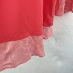 Maurice's Coral Stripe Ruched 3/4 sleeve top Scoop Neck Size medium NWT Photo 2