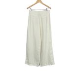 Halston Heritage Halston‎ Women's Cream Linen Wide Leg Pleated High Rise Trousers Pant Size US 8 Photo 1