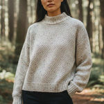 United States Sweaters VTG S Speckled Knit Cotton USA Mockneck 90s Cozy Winter Photo 0